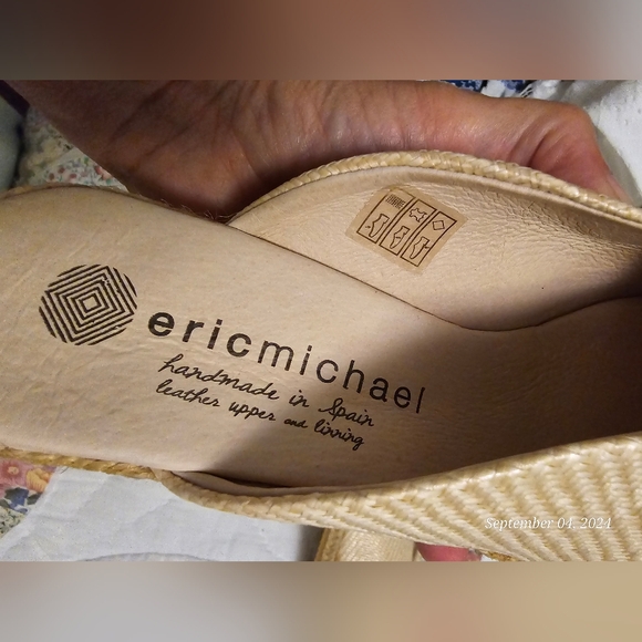 ERIC MICHAEL Womens Collete Woven Mule Jute Wedge Heel Espadrilles Beige Size 38 - Picture 7 of 8